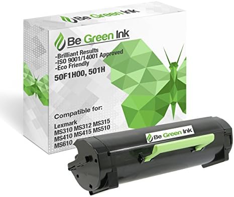Be Green Ink 50F1H00 501H Toner Cartridge Compatible Replacement with Lexmark MS310dn MS312dn MS315dn MS410dn MS415dn MS510dn (1 Black 5,000 High Yield)