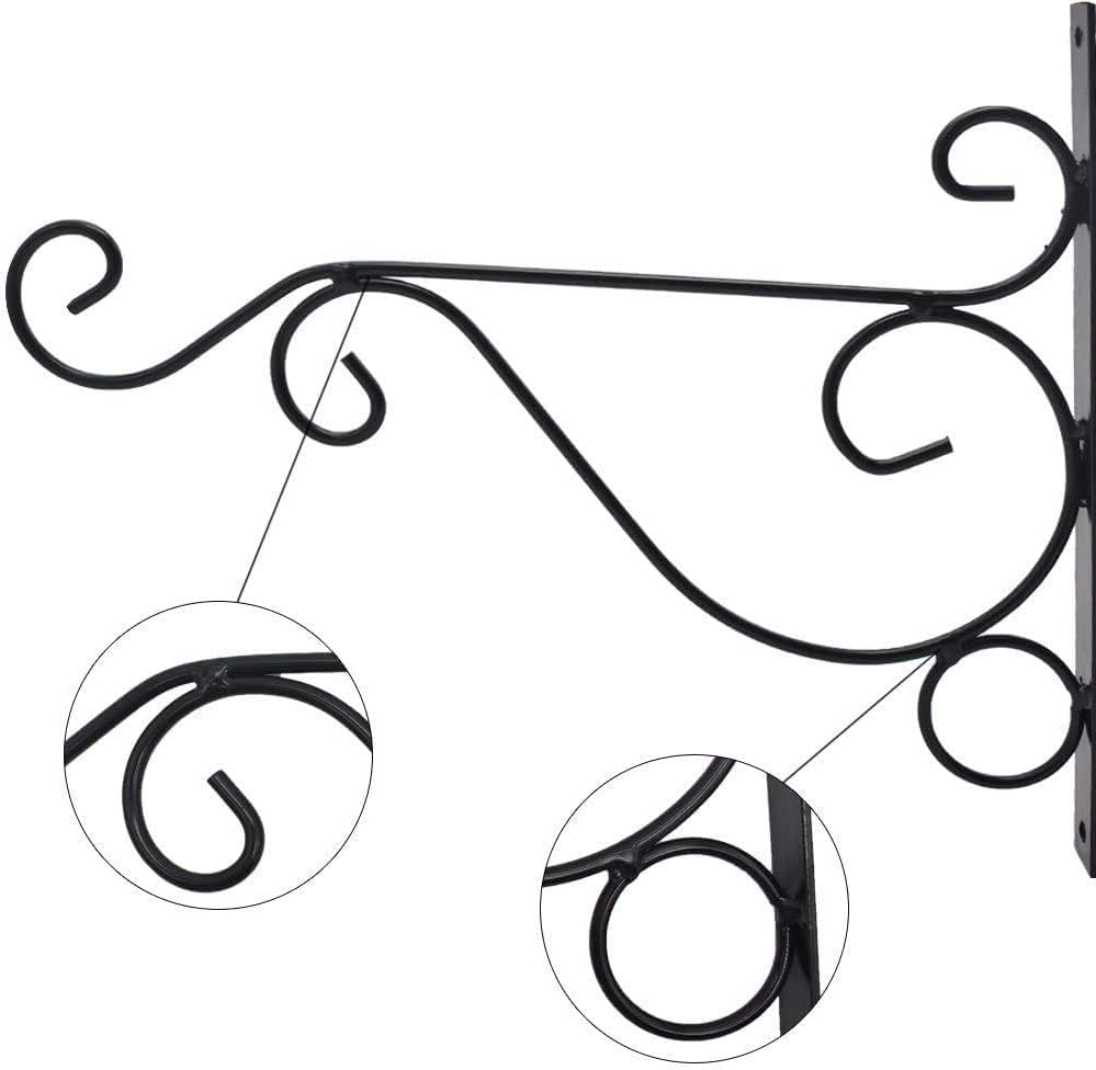 Wall Hook Hanging Plant Bracket Metal Hooks Iron Wall Hooks for Garden Bird Feeders,Wind Chimes, Plant Baskets,Lanterns 4pcs (Small, Count, 4)