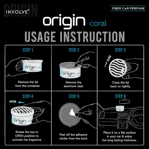 Image of Involve Origin Coral Premium Car Air Freshener | Leak-Proof Car Perfume | Long-Lasting Fresh Fragrance | Car Interior Freshener | Car Accessories