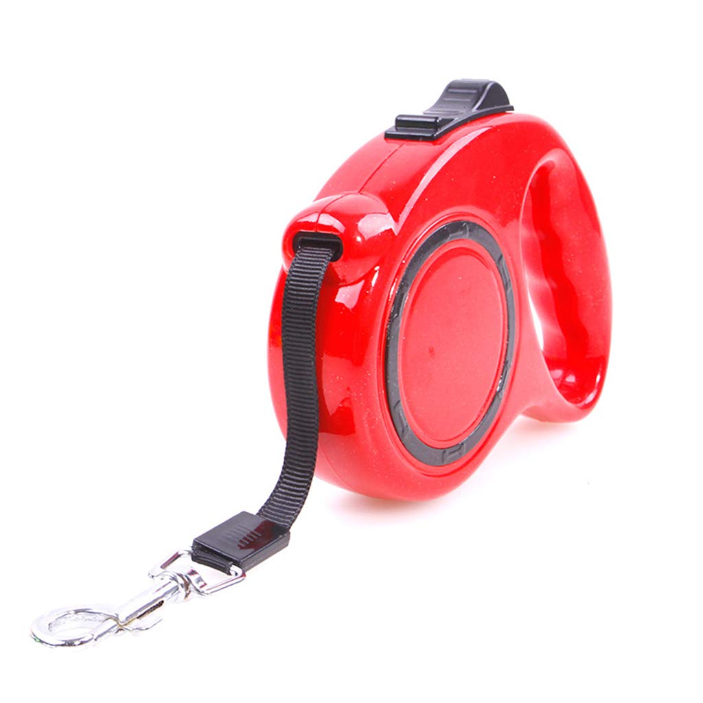 Cuerda de tracción para Mascotas retráctil automática de 3 m, Correa Extensible para Caminar, roja, cómoda y respetuosa con el Medio Ambiente