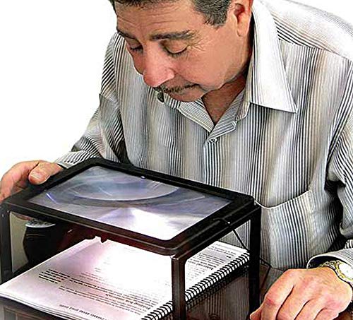 Loupe de lecture avec support de table et éclairage LED intégré