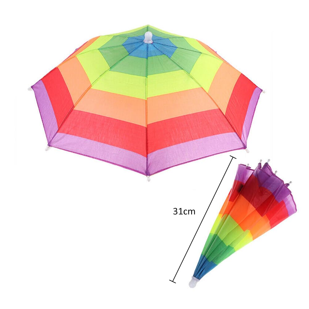 Cerioll Paraguas De Cabeza Anti-UV Gorra Plegable Protección Solar para Pesca Camping Jardinería