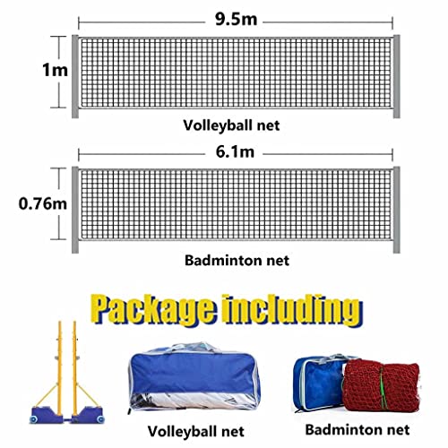 Genérico Red de bádminton y Voleibol portátil y Ajustable: Postes de Acero Resistentes con Base Estable y Dos Opciones de Altura para máxima versatilidad (Estilos 3 y 5)