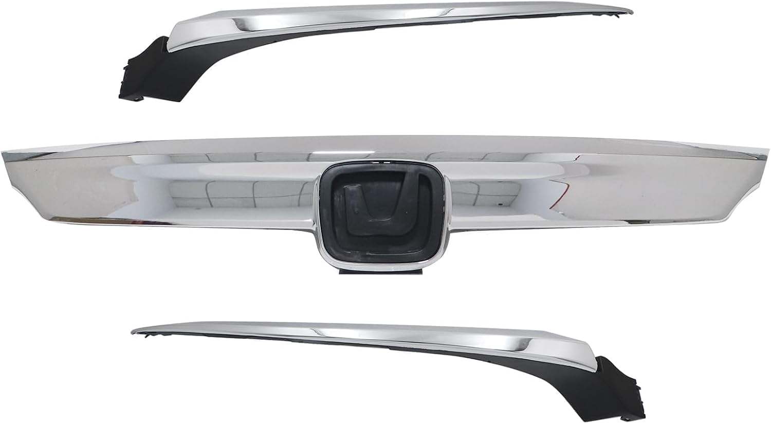 SecosAutoparts 3Pcs Upper Grille Front Grill W/Molding Compatible with Honda Accord Sedan 2018 2019 2020 Replace# 71122TVAA01, 71122-TVA-A01