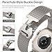 Milanese Mesh Loop Compatible with Apple Watch Band Ultra 2/Ultra 49mm 46mm 45mm 44mm Men Women, Designer Parachute-Style Metal Buckle Adjustable Strap for iWatch SE Series 10/9/8/7/6/5/4