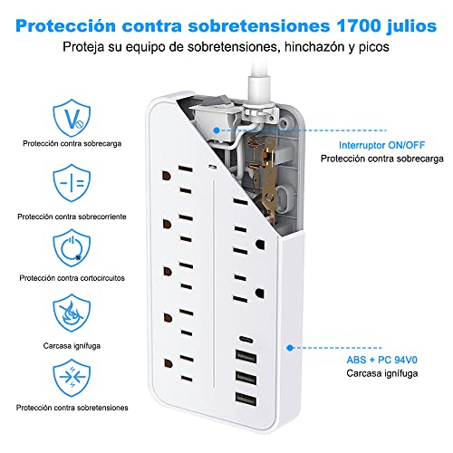 Electricidad, Home Improvement multicontacto Marca E T EASYTAO (3)