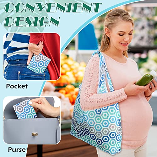 15 Pack Reusable Grocery Bags 50Lbs Foldable Grocery Shopping Bags Nylon Tote Washable Bag With Handles Large Waterproof Tote() #TOP6