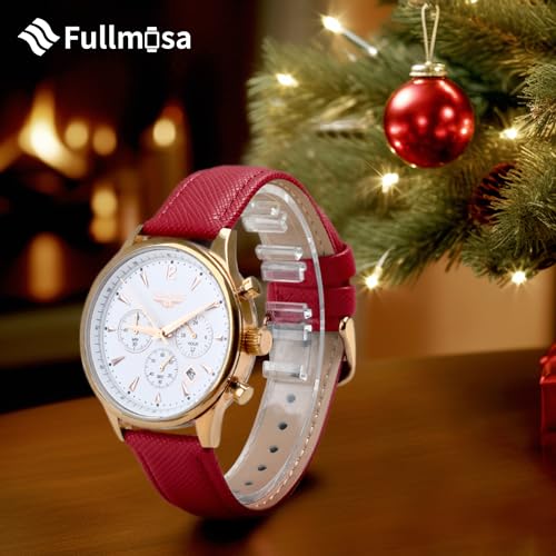 Image of Fullmosa Cross Leather Replacement Watch Strap 20mm Compatible for Samsung Galaxy Watch 5 40mm 44mm /Pro 45mm /Watch 4 40mm 44mm /Classic 46mm 42mm(2021) - Red