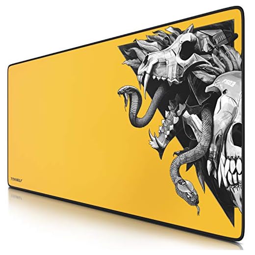 CSL-Computer Titanwolf - Alfombrilla de ratón XXL para Videojuegos, 900 x 400 mm, Alfombrilla de ratón para Juegos, tamaño XXL, precisión y Velocidad