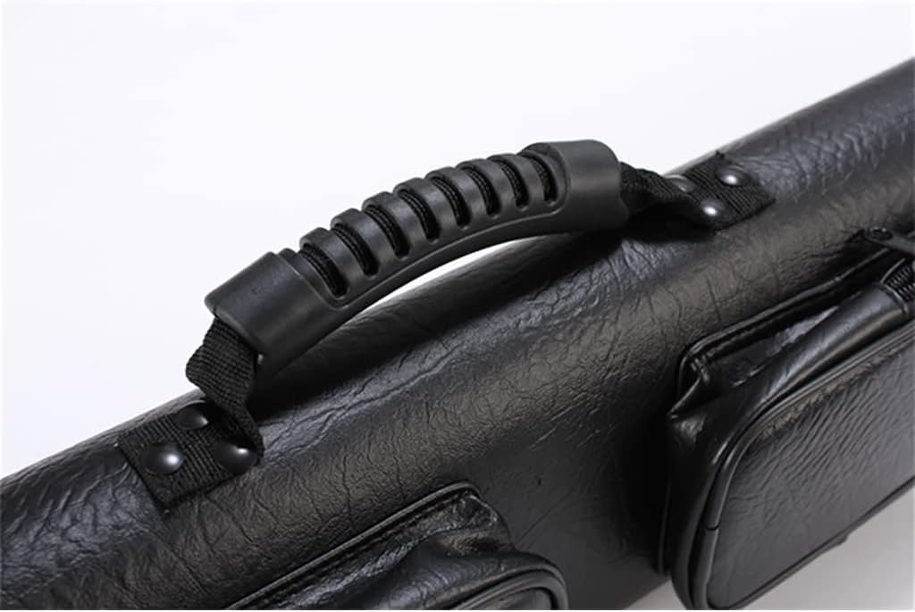 Pool Cue Case Billiard Cue Bag,Portable Hard Billiard Cue Case,Carrying Case for 4 Hole/6 Hole Billiard Cues,with Small and Large Pockets and Adjustable Shoulder Strap-6 Holes 90×14cm