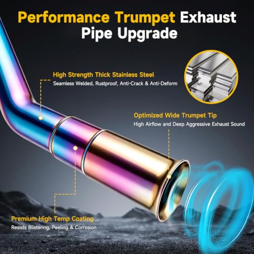 Image of HIAORS 212 Exhaust Pipe Trumpet Kit for Predator 212cc Mini Bike Go Kart