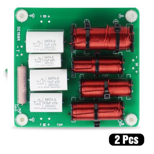 Image of 3 Way Crossover Board 2 Unit, 180W-250W Max Power 3 Way HiFi Speaker Crossover Network, Heavy Duty 100% Pure Copper Inductor 4 to 8 OHMS Frequency Devider