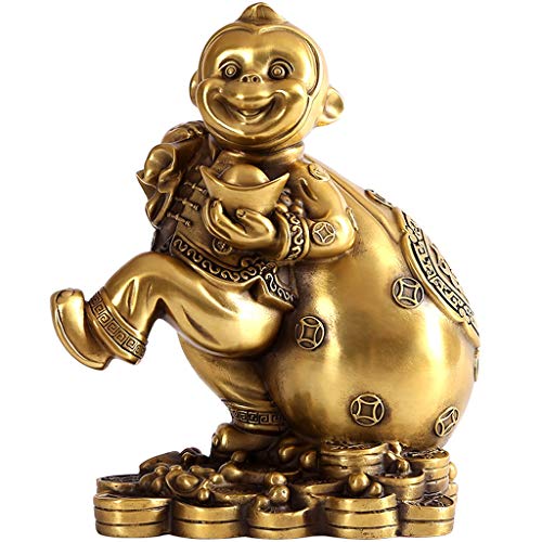 Statue Feng Shui singe cuivre ornement chinois décoration maison bureau