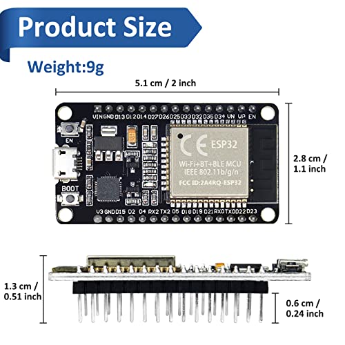 Keeyees 2Pcs Esp32 Wifi Development Board With 2Pcs Breakout Board (30Pin) #TOP5