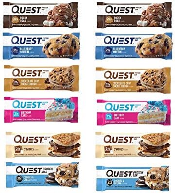 Quest Protein Bars (Mixed Case- 6 Flavours x 2) High Protein, Low Carbs, Gluten Free, Keto Friendly