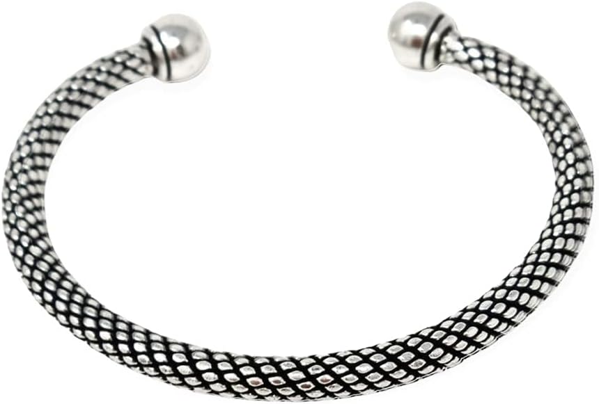 Mens Heavy 925 Sterling Silver Bangle Bracelet, Torque Silver Bangle Cuff for Men - Original Design Rope Torque Bangle