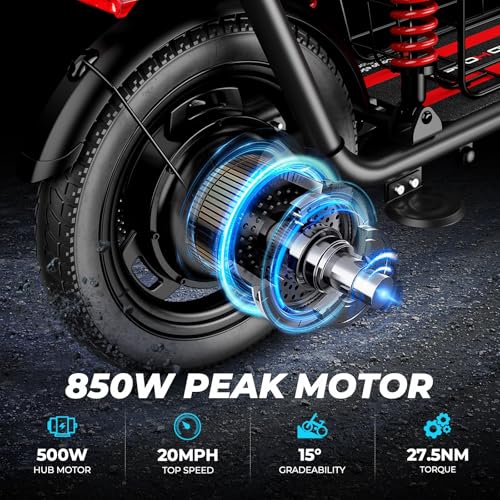 WINDHORSE 850W Peak Electric Scooter with Seat, 20MPH & 25