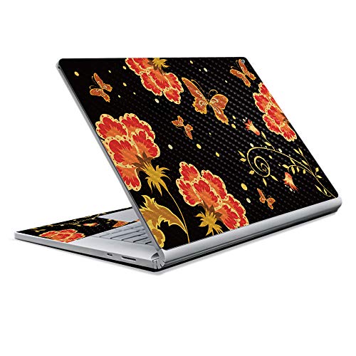 Image of MightySkins Carbon Fiber Skin for Microsoft Surface Book 2 13 inch (2017) - Flower Dream,Protective, Durable Textured Carbon Fiber Finish,Easy to Apply, Remove, and Change Styles,