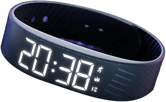 Smart Wristband Silent Vibration Alarm Clock Watch featuring Stopwatch, Step and Distance Tracking, Calorie Burn Measurement, Sleep Monitoring, Dual Vibrating Reminder, Convenient USB RechargeBlack