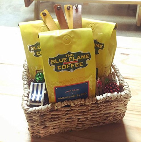 Blue Flame Coffee Holiday Gift Coffee Sampler - Whole Bean Coffee - Light Roast - Medium Dark Roast - Dark Roast - 12 Oz Ounce Bag - Variety Of 3 Bags #TOP1