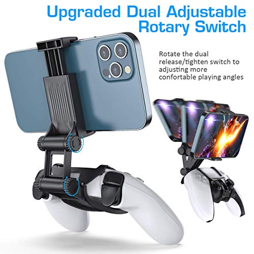 OIVO PS5 Controller Phone Mount Clip, Mobile Gaming Clip Cell Phone Stand Holder Replacement for PlayStation 5 Dualsense Controller Remote Play - Image 3