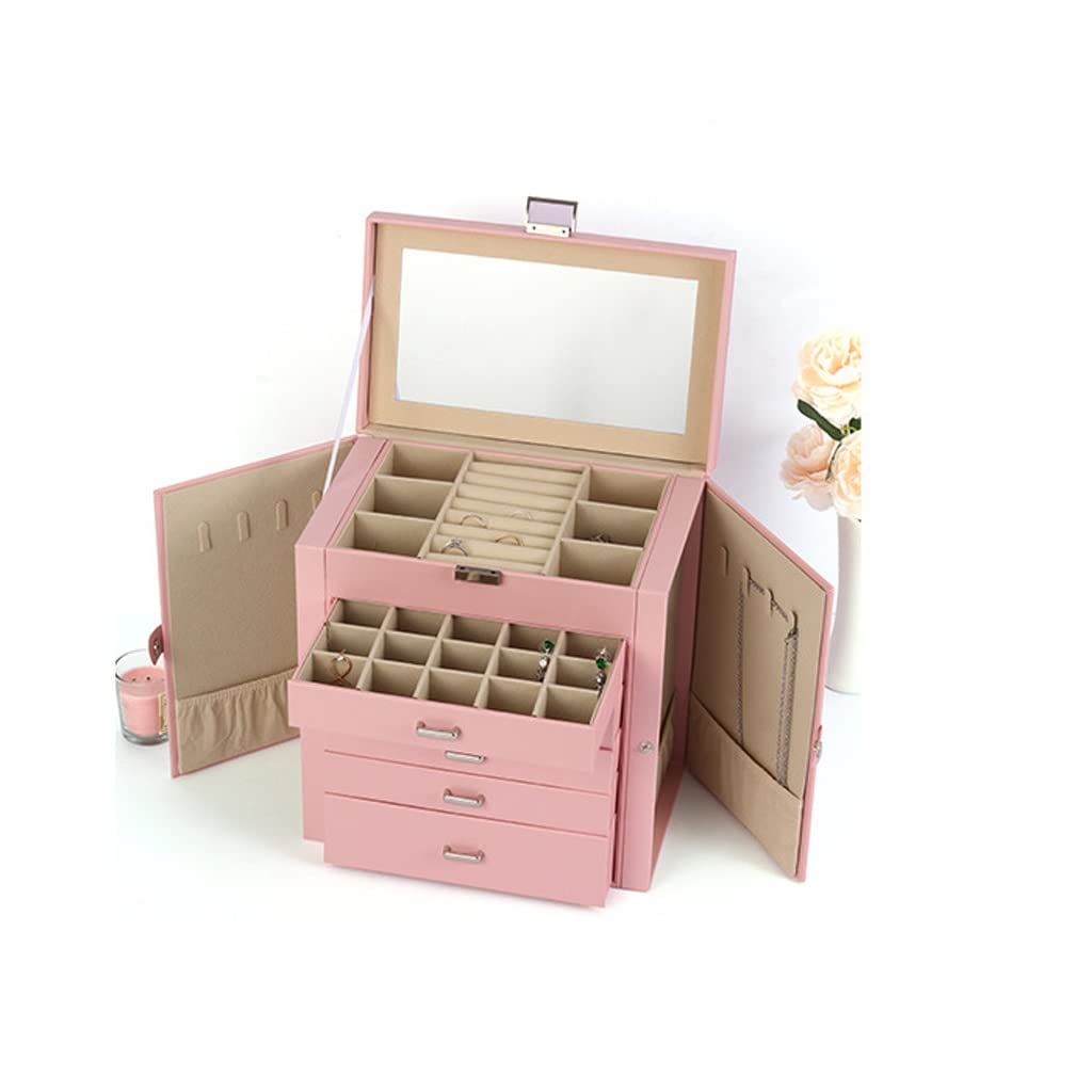 Jewelry Box Organizer Jewelry Box PU Princess Jewelry Five-Layer Storage Box Jewelry Box Jewelry Organizer Small (D 27x16x28cm) (D 27x16x28cm)
