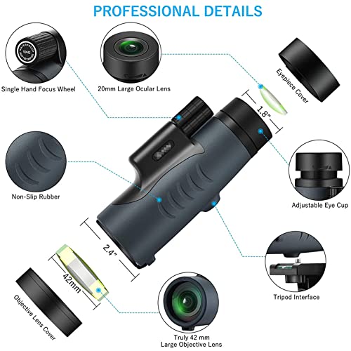 Monocular de gran aumento 10x42 con prisma BAK4 de alta nitidez 3