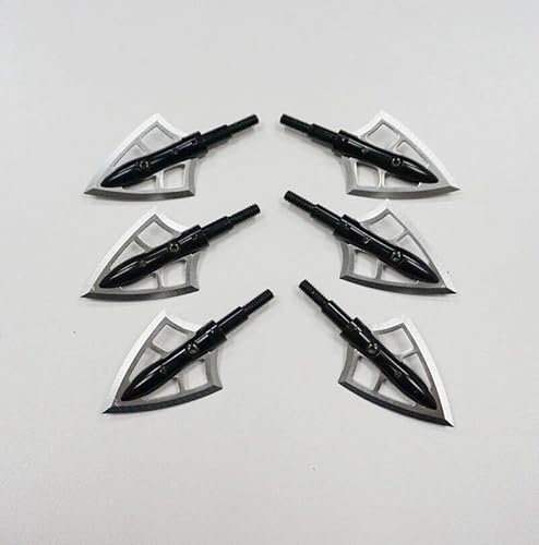 Cqwsbsy 6Pk Bow Hunting Broadhead 125 Grain Stainless Steel 2 Blades Hunting Tips For Crossbow Compound Bow Archery Hunting thumb #2