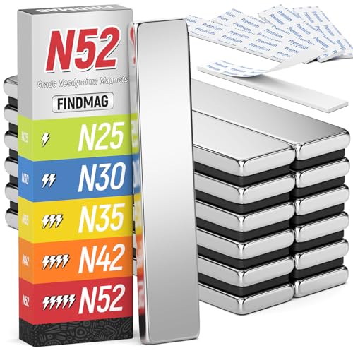 FINDMAG 12Pcs Strong Neodymium Magnets Bar, Heavy Duty...
