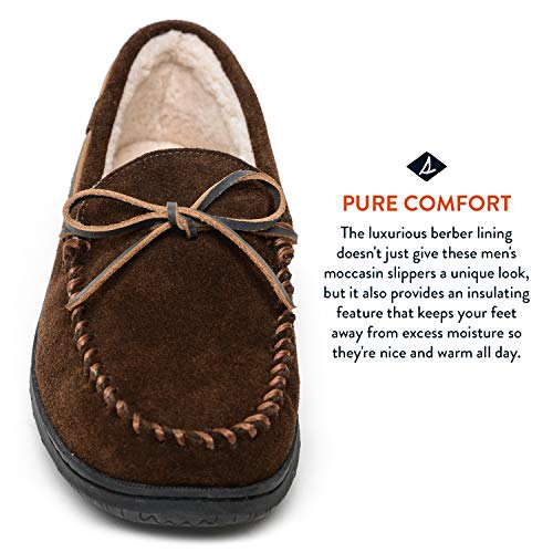 Sperry Men's Trapper Moccasin with Rawhide Leather Lacing, Chocolate, 8 M US