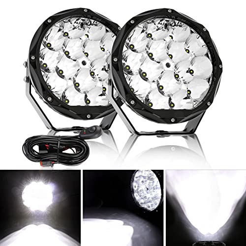 8.5" 150W Round Driving Lights, Auxbeam Round Led Offroad Lights 18000Lm Spot Combo Light Bar Led Work Lights Led Pods Fog Lights With 10Ft Wiring For Truck Car Atv Utv Suv Jeep - 2Pcs #TOP5