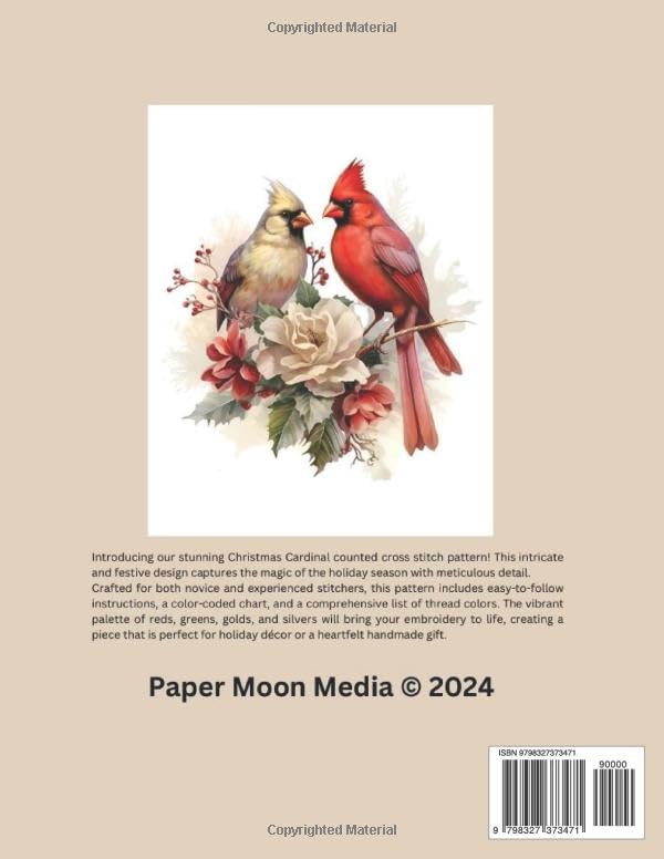 Christmas Cardinal: Counted Cross Stitch Pattern - Image 2