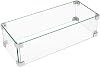 SUNBURY Glass Wind Guard Fence, 36 x 10 x 5.5 Inch Rectangle Fire Table Accessory Shield