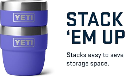 Vista 37 de YETI Rambler - Vaso apilable de acero inoxidable con aislamiento al vacío, vaso para expreso/café, capacidad de 4 onzas, paquete de 2 unidades Blanco