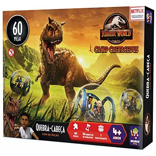 QUEBRA CABEÇA 60 PÇ - ATAQUE CARNOTAURO JURASSIC