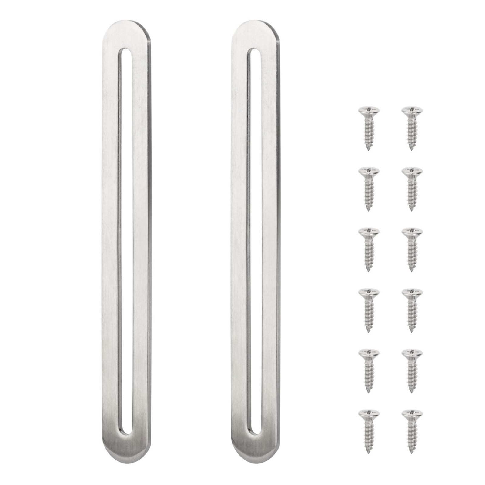 Stainless Steel Flat Straight Brackets 10Sets Stainless Steel Straight Angle Bracket Thickened 180 Degrees Fixed Furniture Connectors for Wood(Silver)