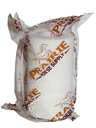 Image of 4 Inch Vet Wrap Tape Bulk (White) (Pack of 6) Self Adhesive Adherent Adhering Flex Bandage Grip Roll for Dog Cat Pet Horse