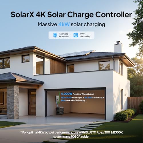 Image of BLUETTI SolarX 4K MPPT Solar Charge Controller, 150V-500V 80A, 99% High Efficiency, Bluetooth /WiFi Controller for Solar Generator Apex 300 & B300K, for RV, Home and Off-Grid Living