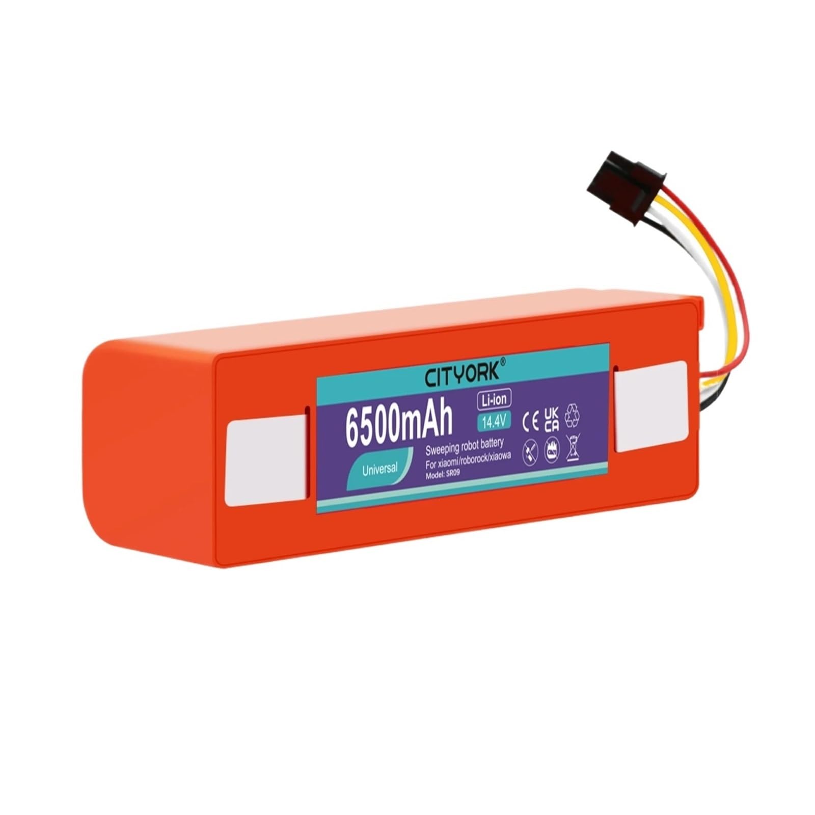 LTDXLNBWQ 14.4V 6500mAh Vacuum Cleaner Battery, Compatible With Xiaomi Roborock S50 S51 S55 S61 S65 S50 Msx S55 Max 1S C10 E35 BRR-2P4S-5200S