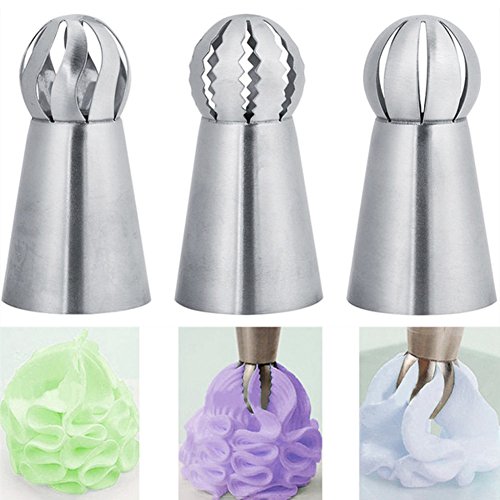 Syfunlv Kit de Pâtisserie Inox, Conseils Russe Glaçage, Russe Fleur à Gâteaux en Acier, Inoxydable Gouttes Douille, Douilles Buses, pour Décoration...
