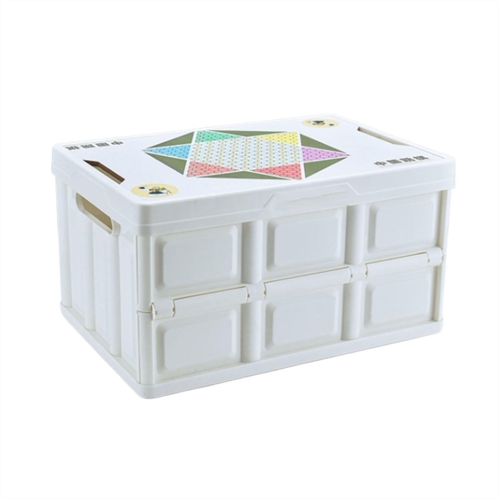 Torba kempingowa Składany organizer do bagażnika Outdoor Camping Box przechowywania, wielofunkcyjny składany pojemnik w domu Pudełko sortowania na piknik Skrzynia użytkowa Crate(Biały)