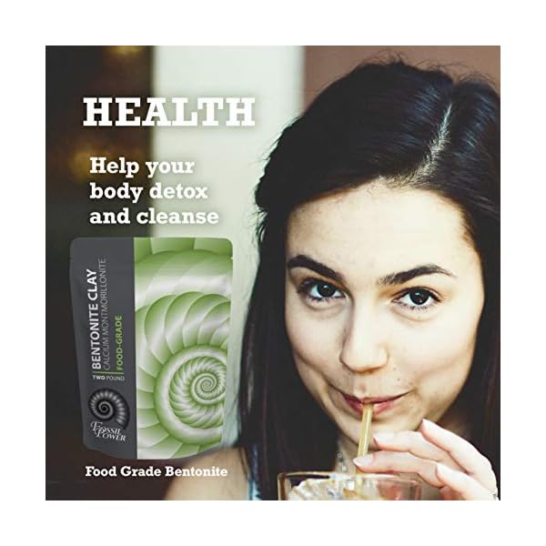 FOSSIL POWER CALCIUM BENTONITE CLAY 2lb - Natural Clay Powder for Cleansing- Best Hair and Facial Treatment for Radiant Skin