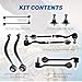 Rockplanet Front Suspension Control Arm Kit Compatible with BMW 2011-2017 X3 2015-2018 X4 F25 F26 Lower Control Arm Rearward & Forward, Ball Joints Front Sway Bar Links, Tie Rod End Assembly