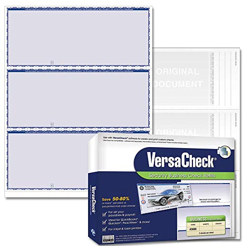 VersaCheck Security Business Check Refills: Form #3000 Business Standard - Blue - Premium