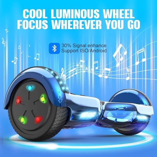 GeekMe Hoverboards für Kinder, 16,5 cm, Hoverboards mit Bluetooth-Lautsprecher, schöne LED-Lichter, Geschenk für Kinder und Jugendliche