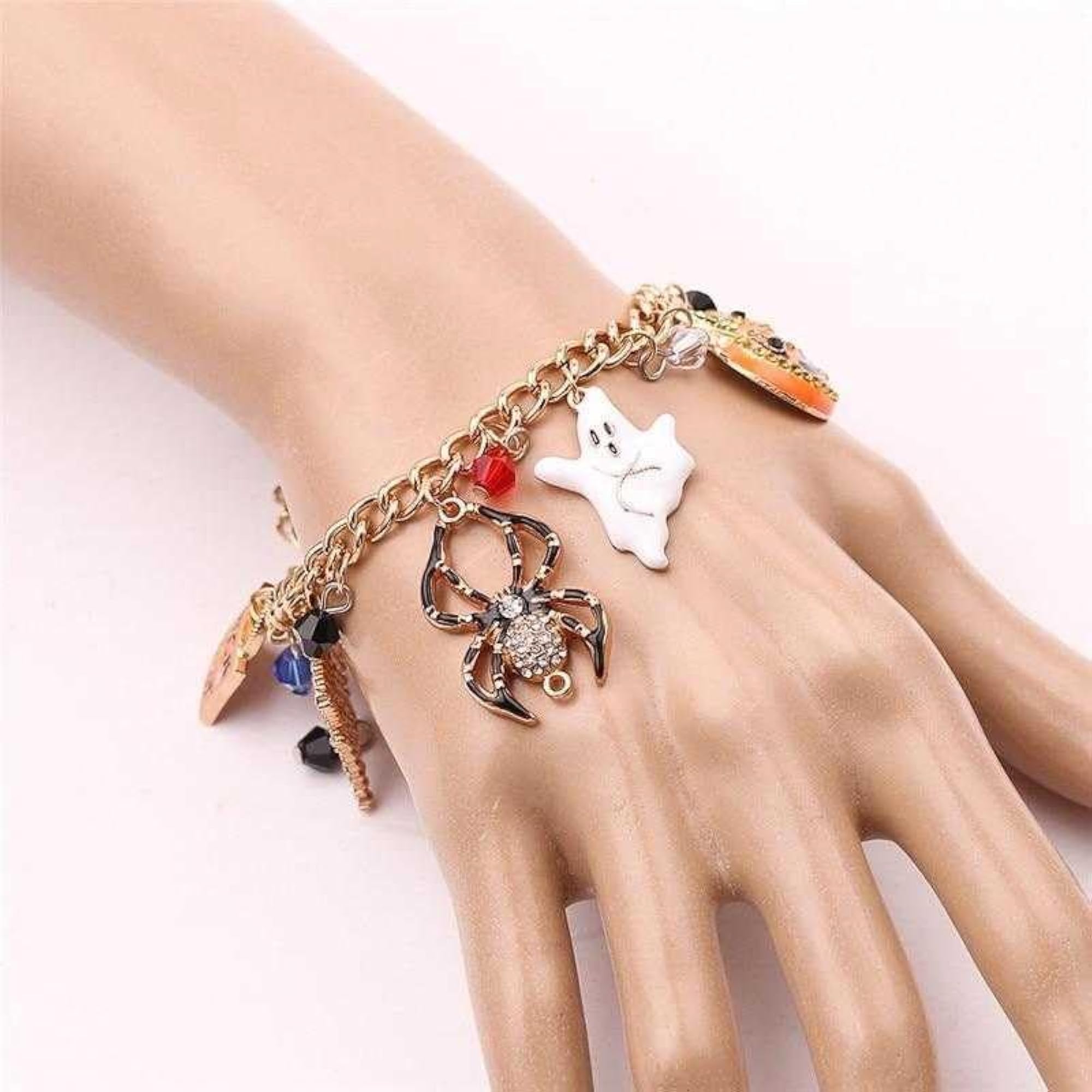Halloween Spooky Charms Bracelet Gold