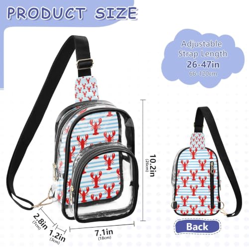 Mochila transparente compacta linqin de 10.2" con rayas azules para viajes 3