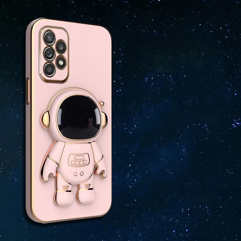 Image of for Samsung Galaxy A73 5G Case Cute 3D Astronaut Stand Design Camera Protection Shockproof Soft Back Cover (for Samsung Galaxy A73 5G, Pink)