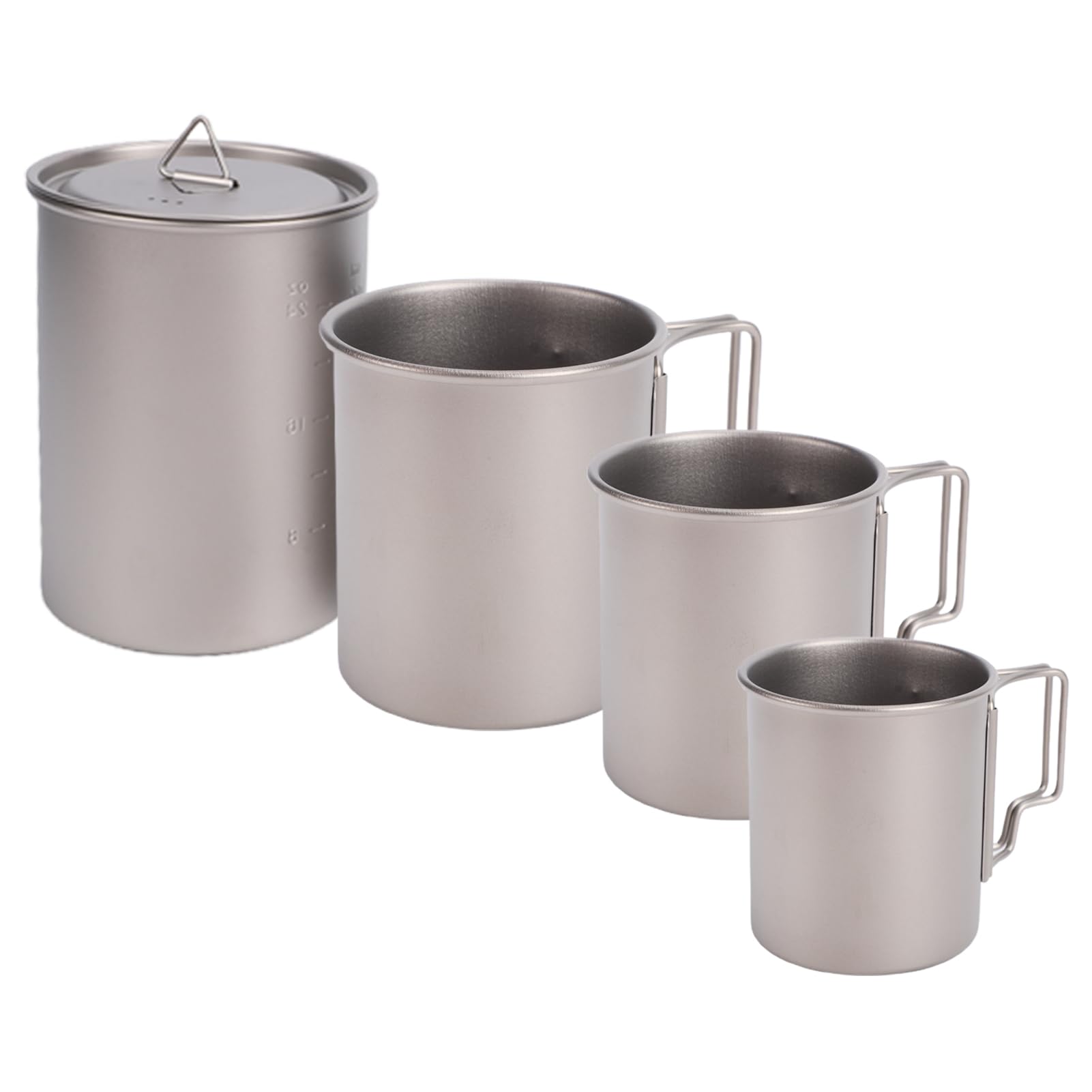 Karlak 6pcs Ti Camping Cup Set Lightweight Coffee Mug for Backpacking (4