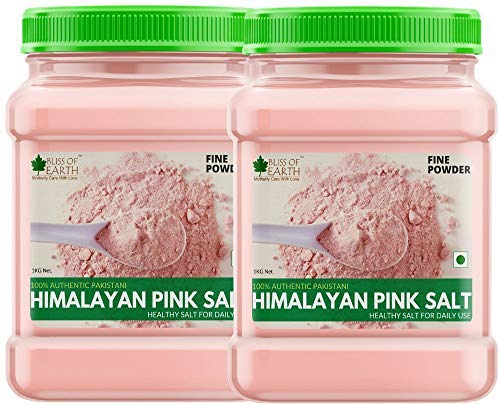 Bliss of Earth 2KG Fine Powder Pakistani Himalayan Pink Salt Non Iodised for weight loss & Healthy Cooking, Natural Substitute of White Salt